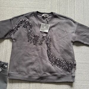 Fringe sequin sweatshirt NWT size S.